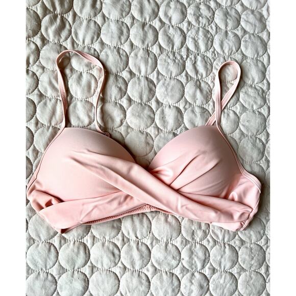 NWT Suuksess sz L Bikini Top Pushup Padded Blue Pink Swimsuit Top - Picture 5 of 9